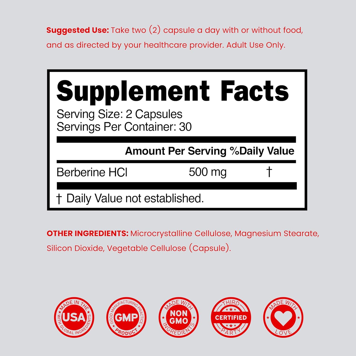 Dorado Nutrition Berberine Supplement 500mg – Digestive and Metabolic Support for Adults – 60 Vegan Capsules - görsel 6