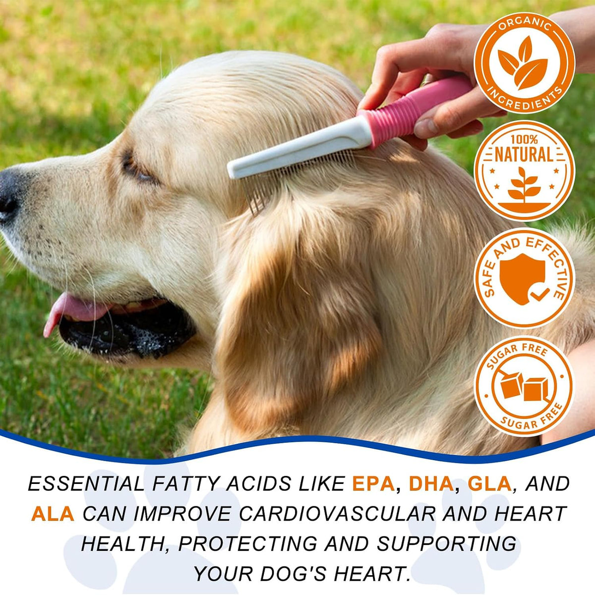 Omega-3 Fish Oil Tablets for Dogs – 180 Chewable Tablets with EPA, DHA, Omega-6, Omega-9 & Vitamin E - görsel 7