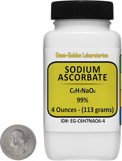 Sodium Ascorbate [C6H7NaO6] 99% USP Food Grade Powder 113 g in a Bottle