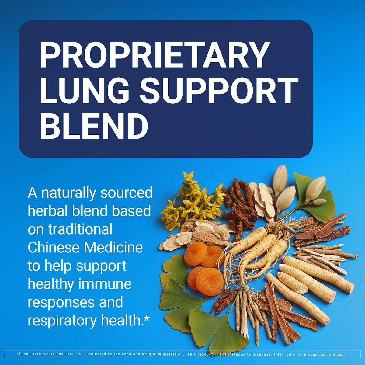 U.S. Doctors' Clinical Lung Support Food Supplement - 12 Chinese Herbs with Vitamins A, C, Magnesium & Zinc - Respiratory & Immune Health - Non-GM, Gluten-free - 60 Capsules - görsel 4