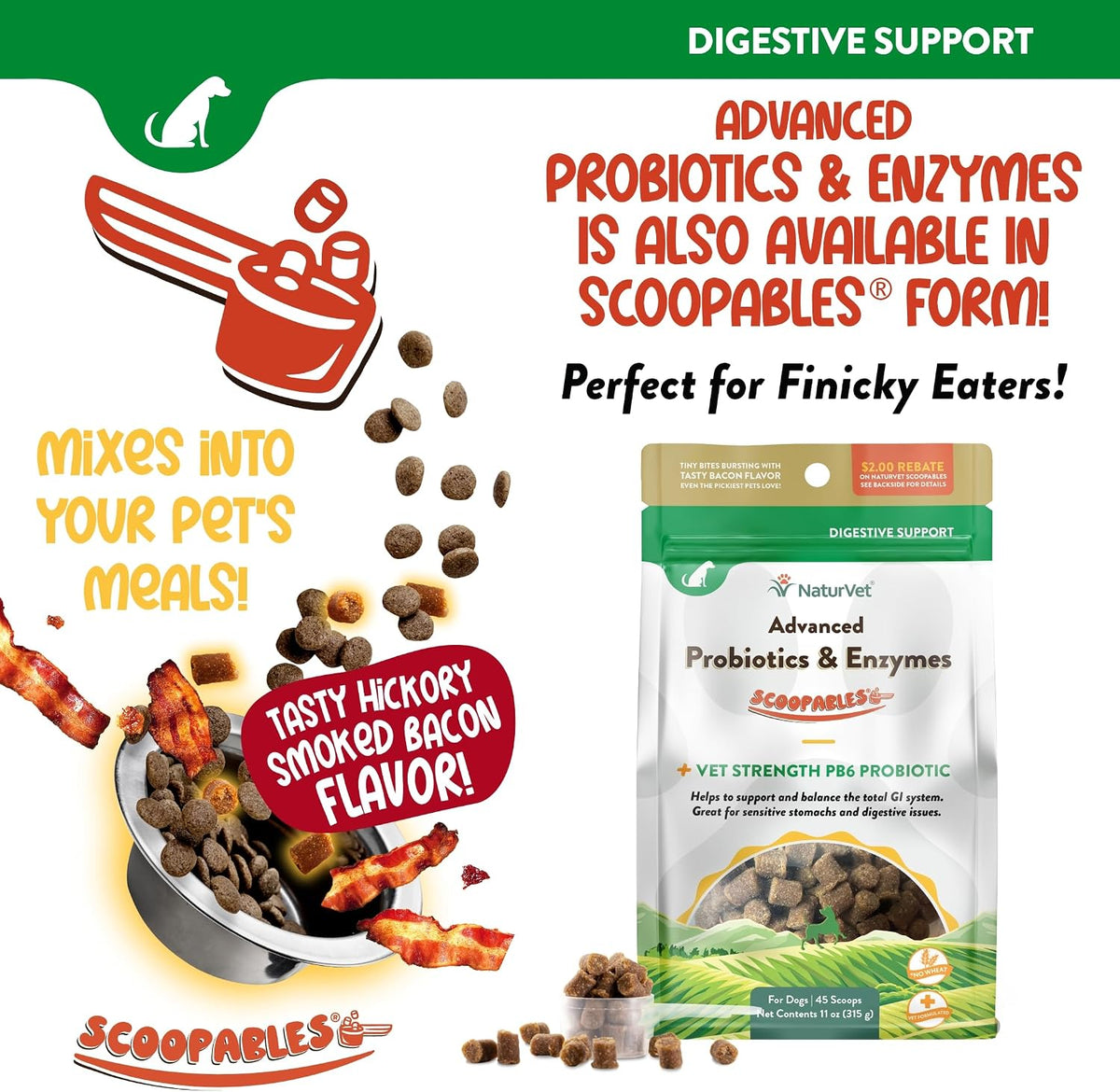 NaturVet Advanced Probiotics & Enzymes PB6 Dog Soft Chews - Hickory Smoked Bacon Flavour, 70 Chews - görsel 8