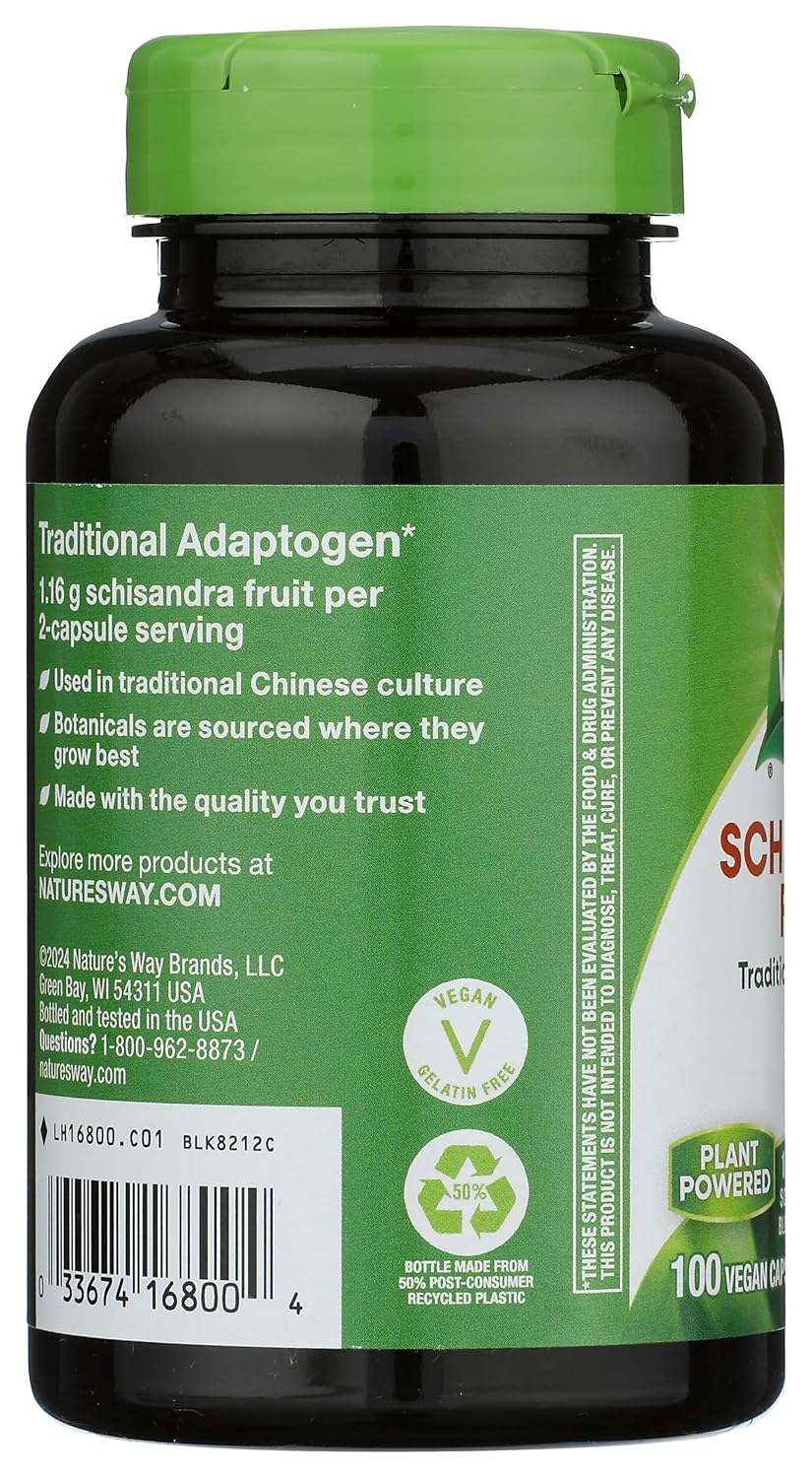 Nature's Way Schisandra Fruit, 1,160 mg per Serving, 100 Vegetarian Capsules - görsel 5