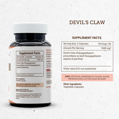 Secrets of the Tribe Devil's Claw 1000 mg – 60 Capsules – Image 3