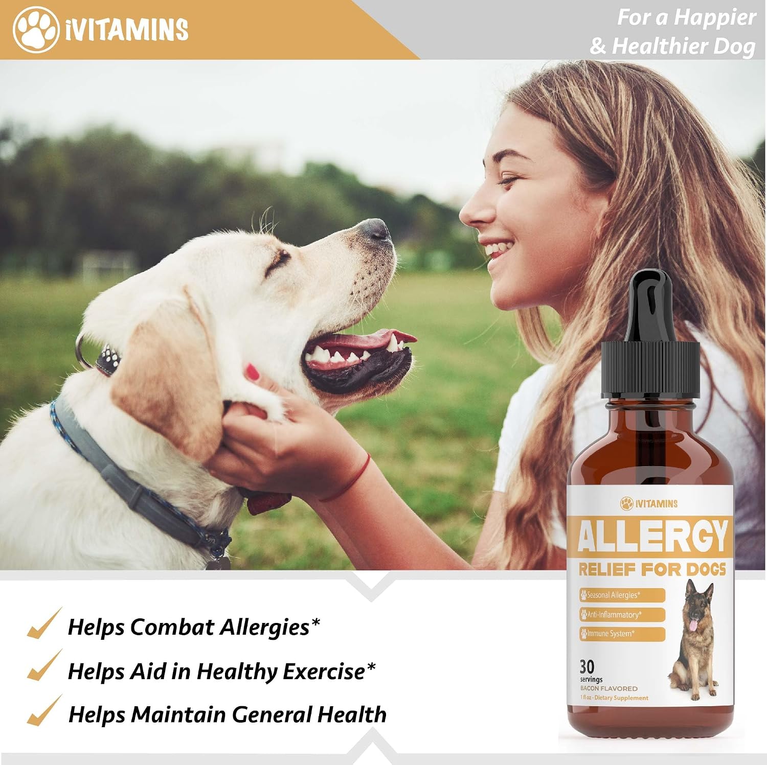 Natural Dog Allergy Relief - Liquid Herbal Supplement for Itching & Seasonal Allergies (30 ml) - görsel 5