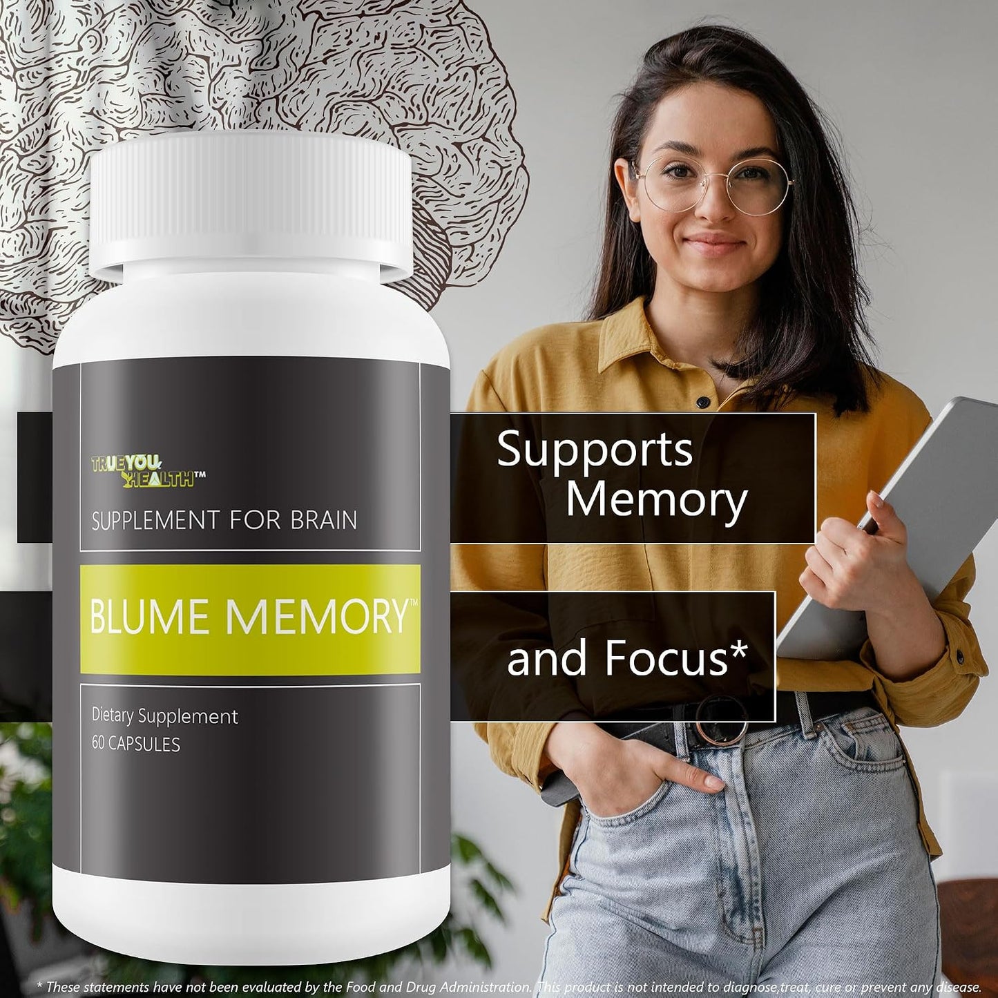 Blume Memory Supplement for Brain - Our Best Memory Improvement Supplement - Our Best Brain Focus and Memory Supplements for Women & Men - Memory Vitamins for Seniors - Memory Vitamins for Men & Women - görsel 6