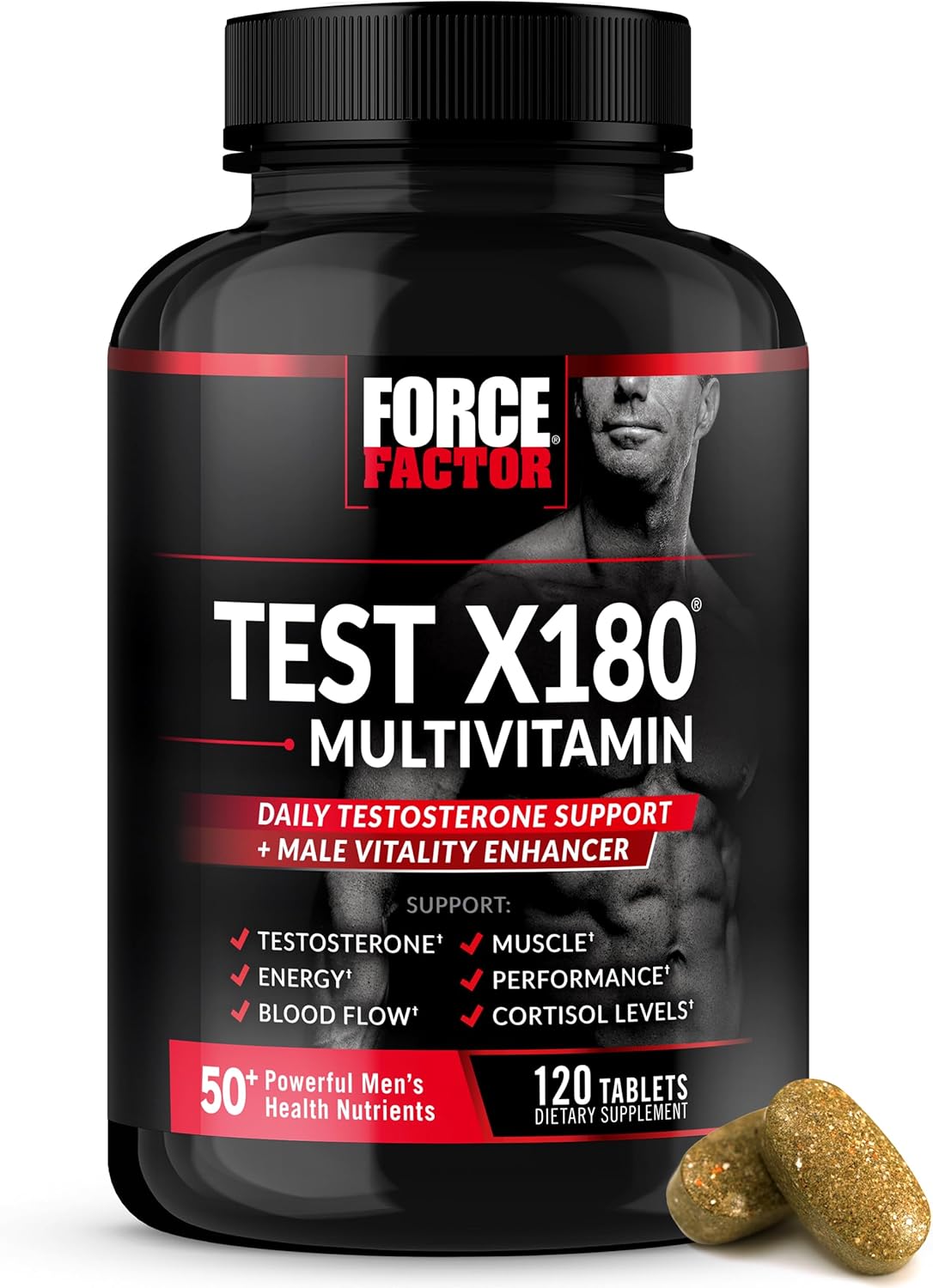 Force Factor Test X180 Multivitamin - Testosterone Support for Men, 120 Tablets - görsel 1