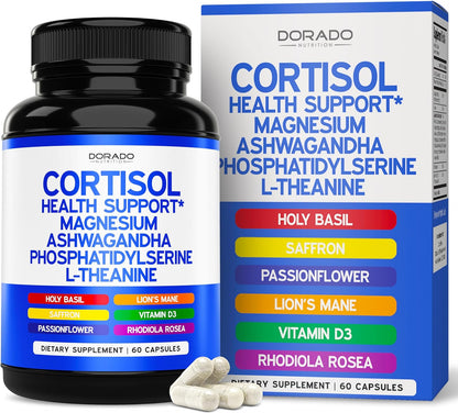 Cortisol Supplements for Women and Men with 14-in-1 Blend – Magnesium, Ashwagandha, L-Theanine & More