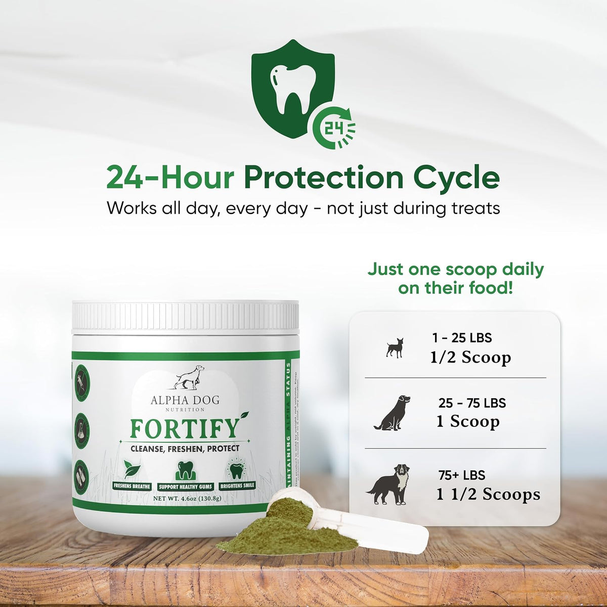 Alpha Dog Teeth Cleaning Powder - Natural Dental Powder for Dogs with Kelp and Probiotics - görsel 5