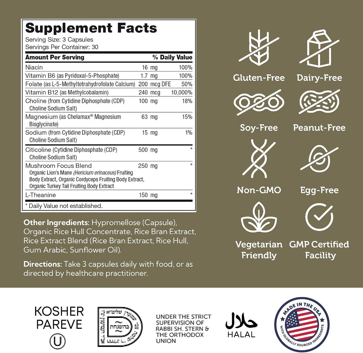 Zahler AdultFocus - Advanced Formula for Focus and Concentration - 60 Capsules - görsel 5