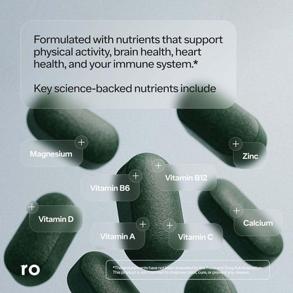 Ro Daily Multivitamin for Men | Supports Physical Activity, Brain and Heart Health, and Immune System with 23 Key Nutrients | 30-Day Supply (60 Tablets)