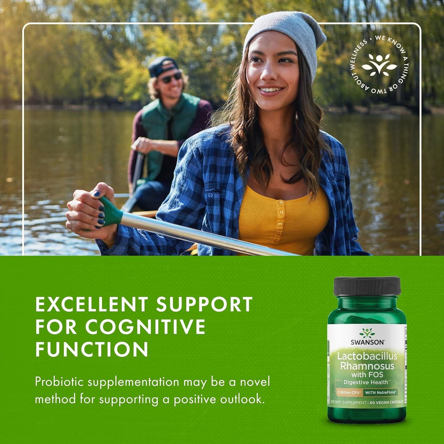 Swanson Lactobacillus Rhamnosus with FOS - 5 Billion CFU - Digestive Support with Fructooligosaccharides - Vegan - 60 Vegan Capsules - görsel 6