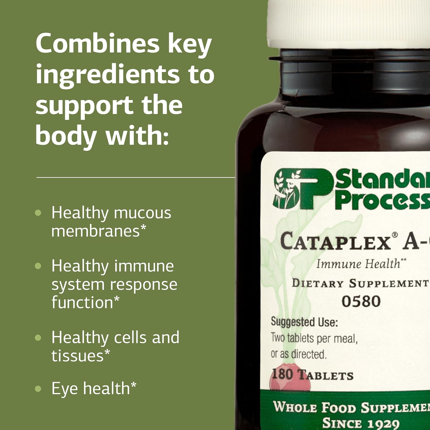 Standard Process Cataplex A-C - Immune Support and Vision Maintenance with Vitamins C & A, 180 Tablets - görsel 4