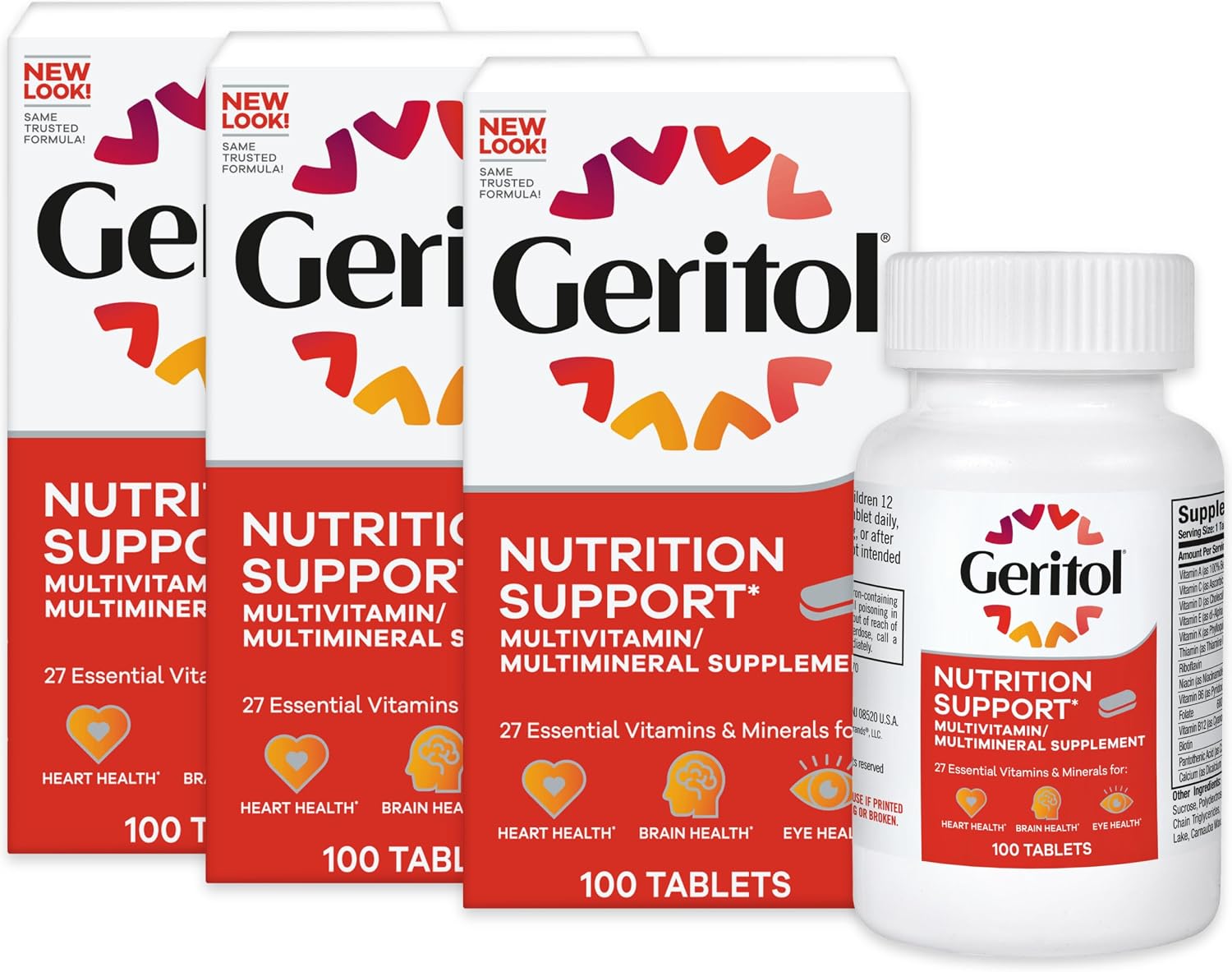 Geritol Multivitamin Supplement - 27 Essential Vitamins and Minerals, B-Vitamins, Iron, Antioxidants - Gluten-Free, Non-GMO - 100 Tablets (Pack of 2) - görsel 7