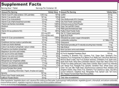 MiracleMulti Women's Multivitamin with Probiotics, Biotin, Folic Acid, Enzymes & Fruit/Vegetable Blend, 60 Capsules (Non-GMO)