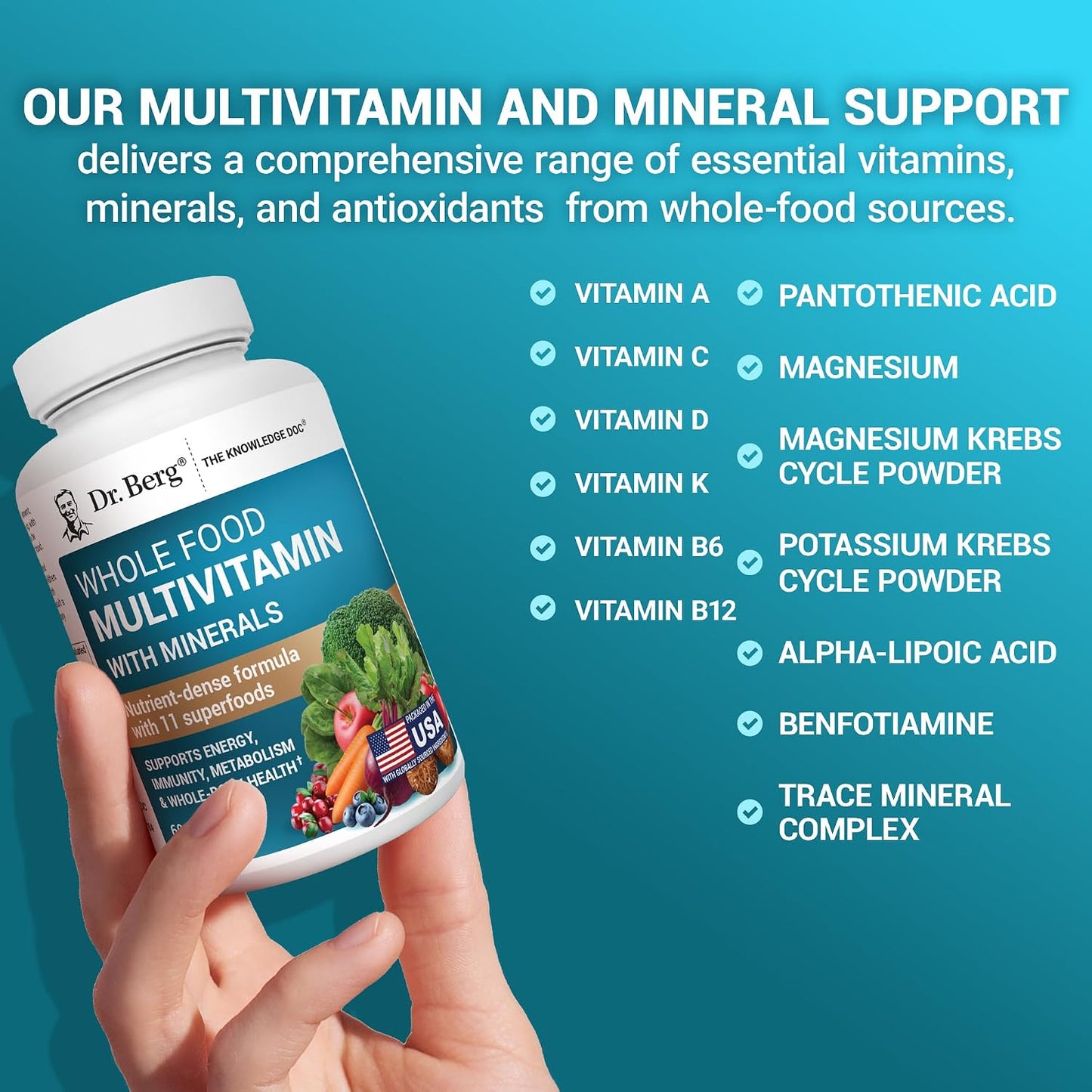 Dr. Berg Whole Food Multivitamin with Minerals, 60 Capsules - görsel 6