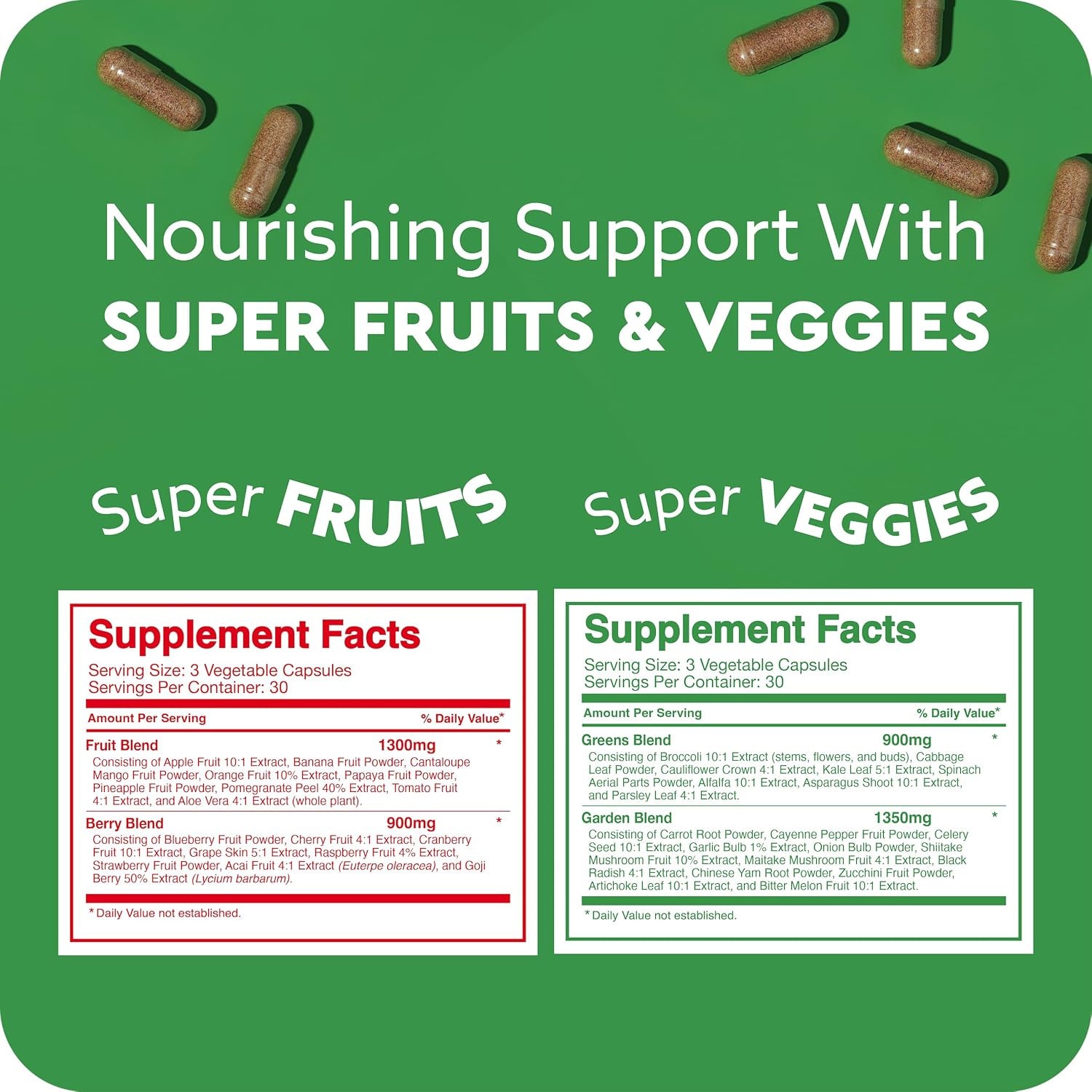 Feel Great Fruit and Vegetable Supplements | 20+ Super Reds & Greens for Natural Energy Support | Vegan Fruit and Veg Capsules | 2 Pack of 90 Capsules Each - görsel 7