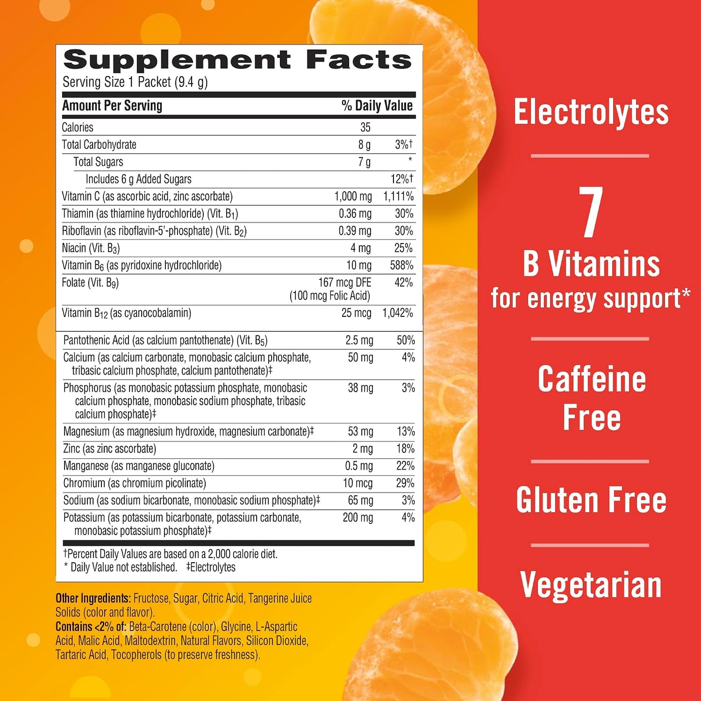 Emergen-C 1000mg Vitamin C Powder, Tangerine Flavour – 60 Packets - görsel 6