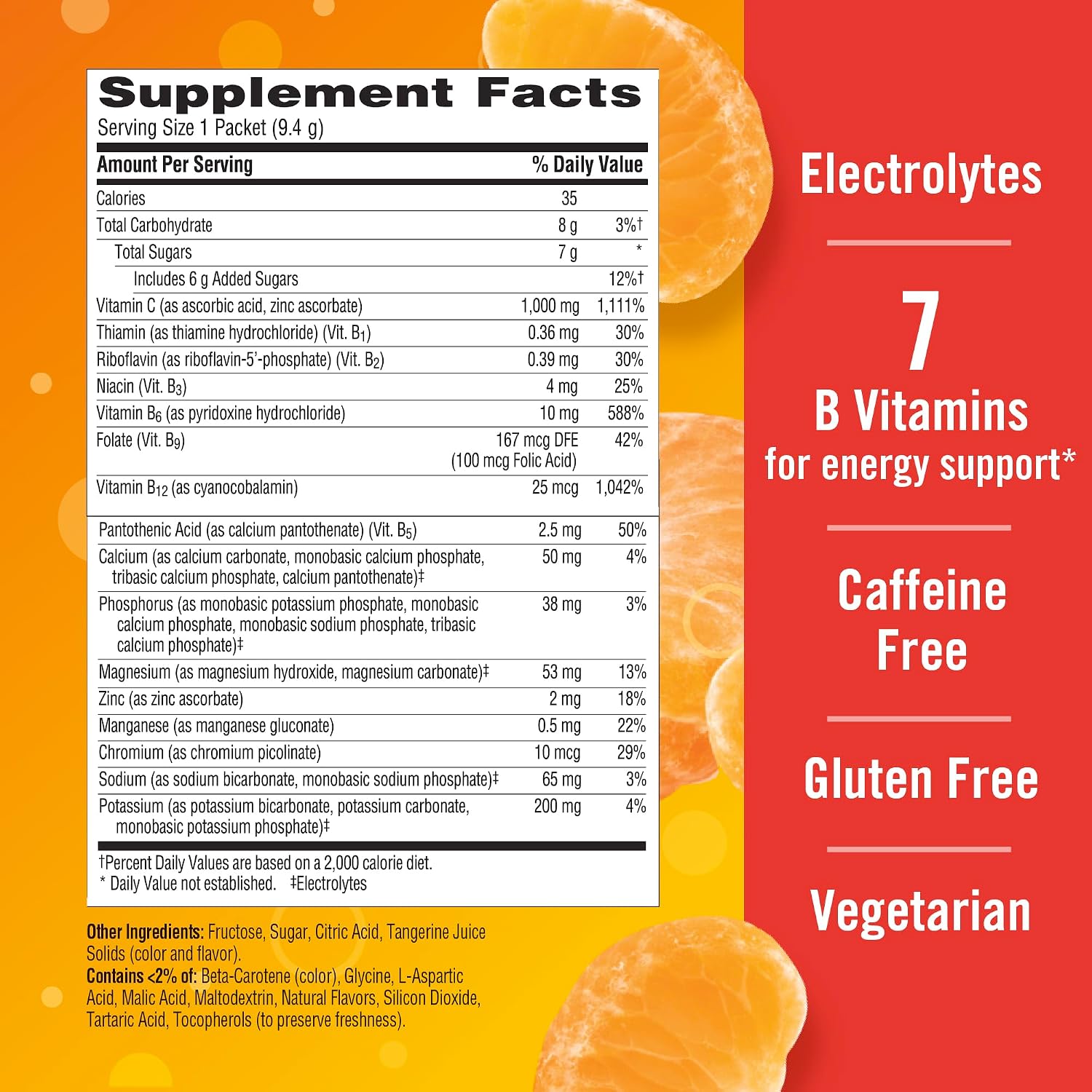 Emergen-C 1000mg Vitamin C Powder, Tangerine Flavour – 60 Packets - görsel 6