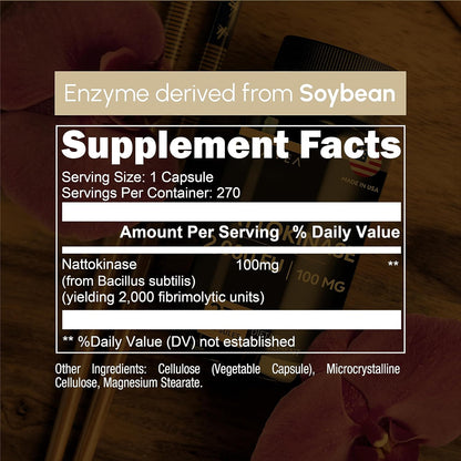 Zenavea Nattokinase Supplement – 2000 FU per Capsule, 270 Capsules