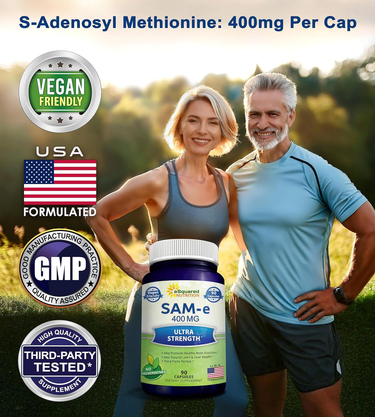 aSquared Nutrition SAM-e 400mg Food Supplement - 90 Capsules - S-Adenosyl Methionine - görsel 4