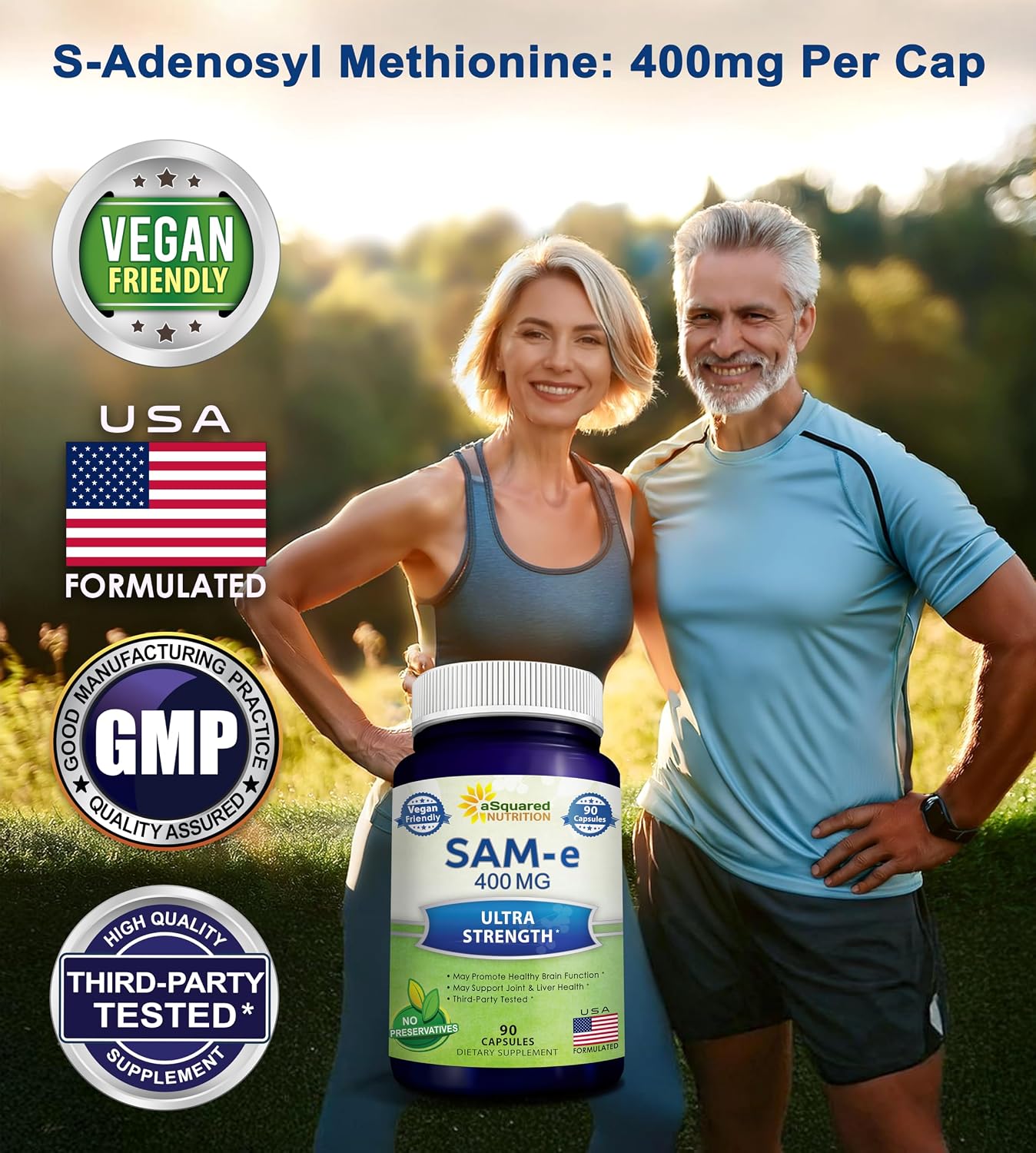 aSquared Nutrition SAM-e 400mg Food Supplement - 90 Capsules - S-Adenosyl Methionine - görsel 4