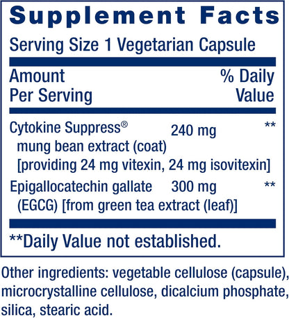 Life Extension Cytokine Suppress with EGCG, 30 Capsules