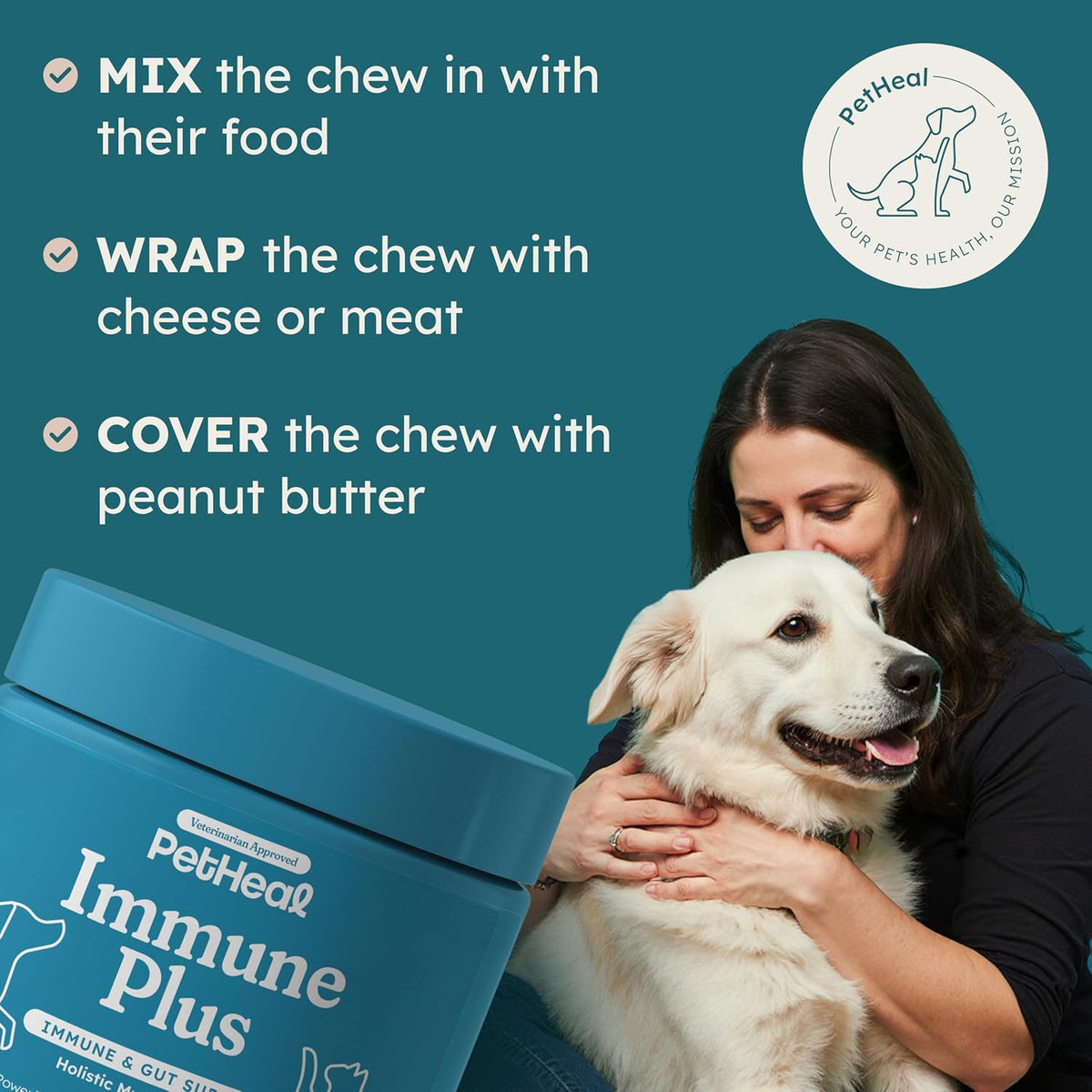 PetHeal Immune Plus Chews for Dogs – Vet-Reviewed Immune, Energy & Liver Support with Turkey Tail, Reishi & Milk Thistle | 30 Pork-Flavoured Soft Chews - görsel 6