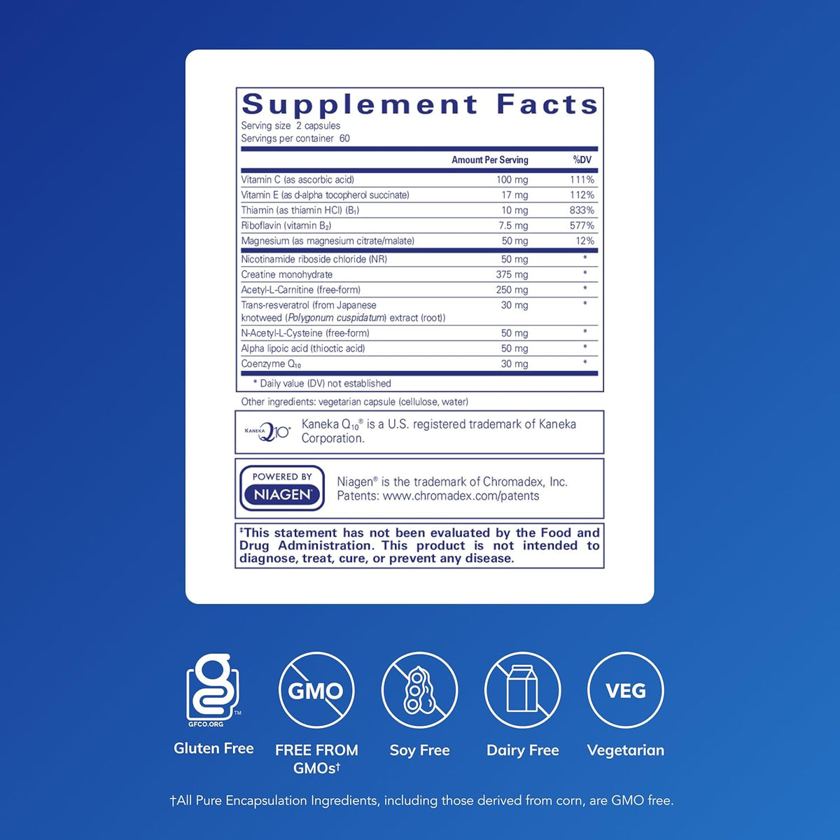 Pure Encapsulations Mitochondria-ATP - Mitochondrial Support with Vitamin C, E & Thiamin - 120 Capsules - görsel 2