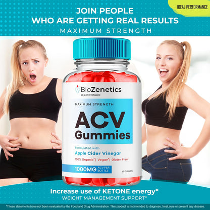BioZenetics Keto + ACV Gummies - Maximum Strength (Pack of 2)