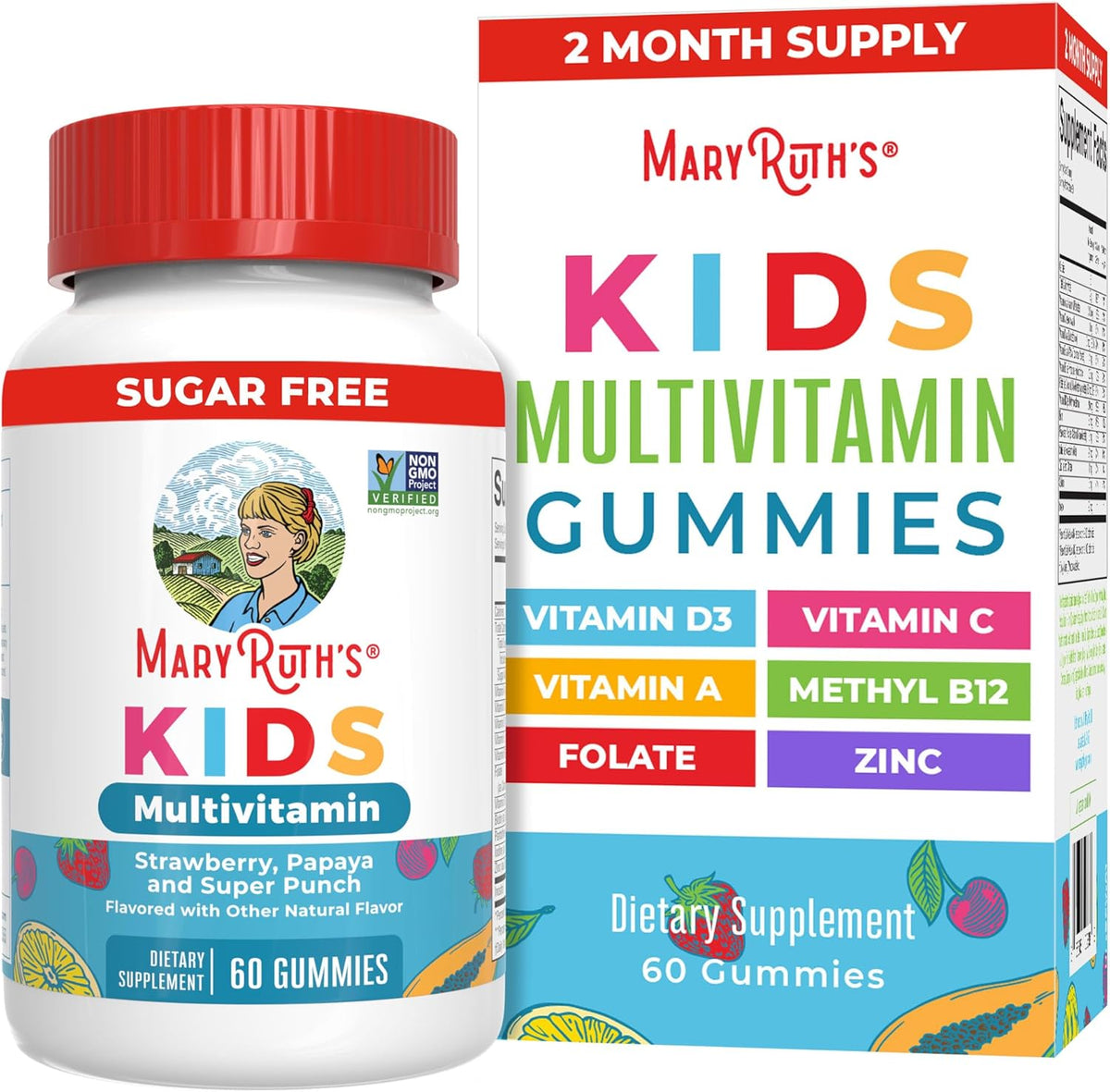 MaryRuth's Multivitamin Gummies for Teens | Vitamin D3, A, C, E, B6, B12, Zinc, Iodine, Biotin | Immunity, Bone, & Skin Health | Vegan, Sugar Free, Gluten-free | 60 Gummies - görsel 10