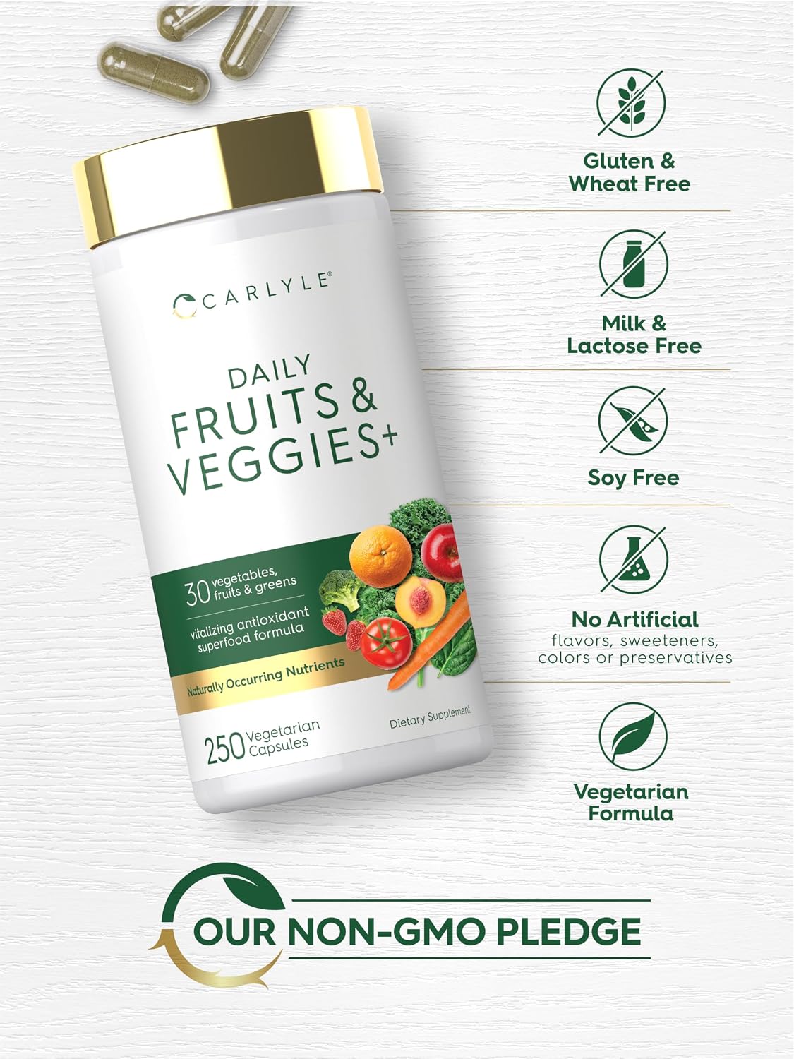Carlyle Fruits and Veggies Supplement - 250 Capsules - görsel 5