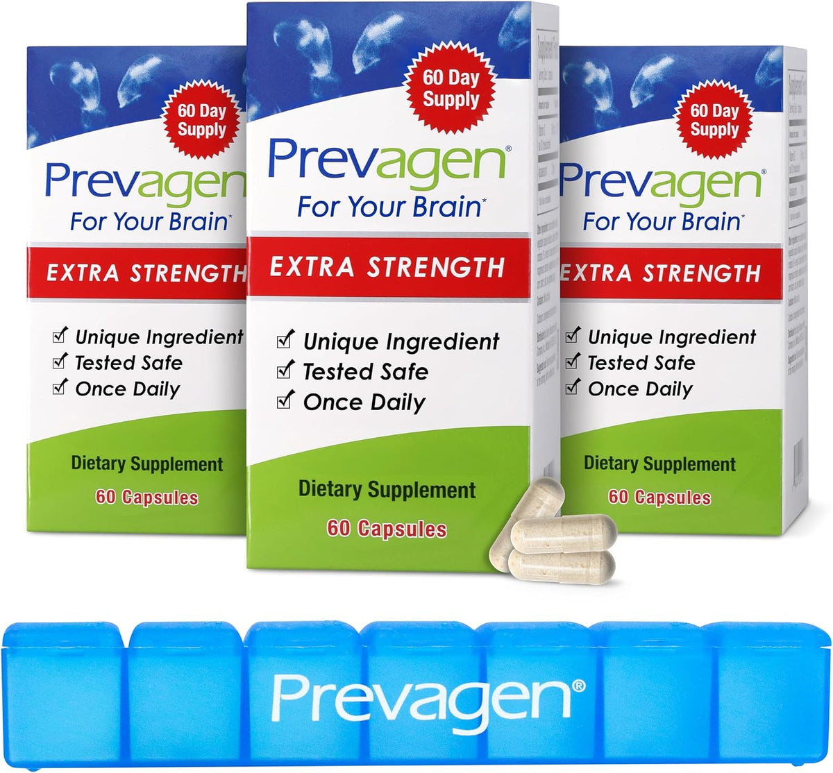 Prevagen Extra Strength Brain Supplement - 180 Capsules with Apoaequorin and Vitamin D3 - görsel 1