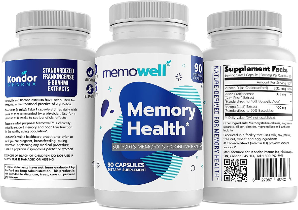 Memowell Brain Supplement - Advanced Memory Formula for Brain Health - 90 Capsules - Brain Booster for Memory, Clarity, Concentration - 30 Day Supply - görsel 3
