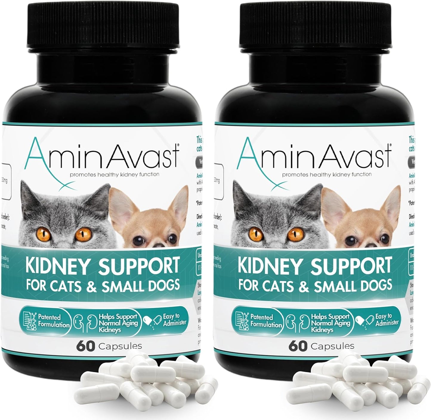 Kidney Support Supplement for Cats and Small Dogs, 300mg 2-Pack - Promotes Natural Kidney Function - Aids in Health and Vitality of Ageing Kidneys - Easily Administered - 60 Sprinkle Capsules - görsel 1