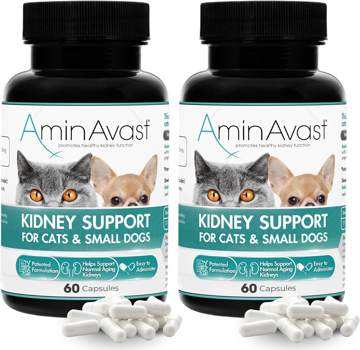 Kidney Support Supplement for Cats and Small Dogs, 300mg 2-Pack - Promotes Natural Kidney Function - Aids in Health and Vitality of Ageing Kidneys - Easily Administered - 60 Sprinkle Capsules - görsel 1