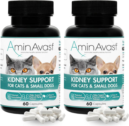 Kidney Support Supplement for Cats and Small Dogs, 300mg 2-Pack - Promotes Natural Kidney Function - Aids in Health and Vitality of Ageing Kidneys - Easily Administered - 60 Sprinkle Capsules