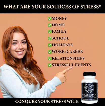 Stress Edge Stress Relief Supplement – Natural Mood Enhancer by Straight Edge Labs