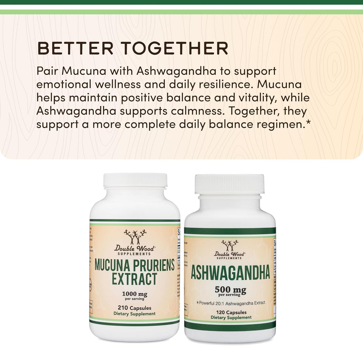 Double Wood Mucuna Pruriens Extract – 210 Capsules (1000mg, 20% L-Dopa) - görsel 8