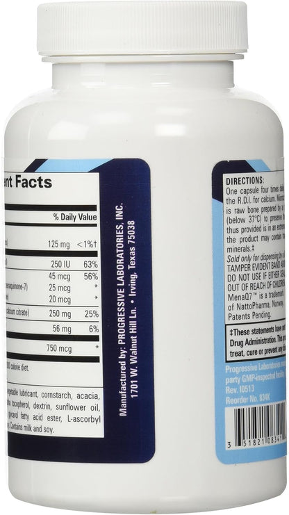 Progressive Labs MCHC with K1 and K2 Supplement, 120 Capsules