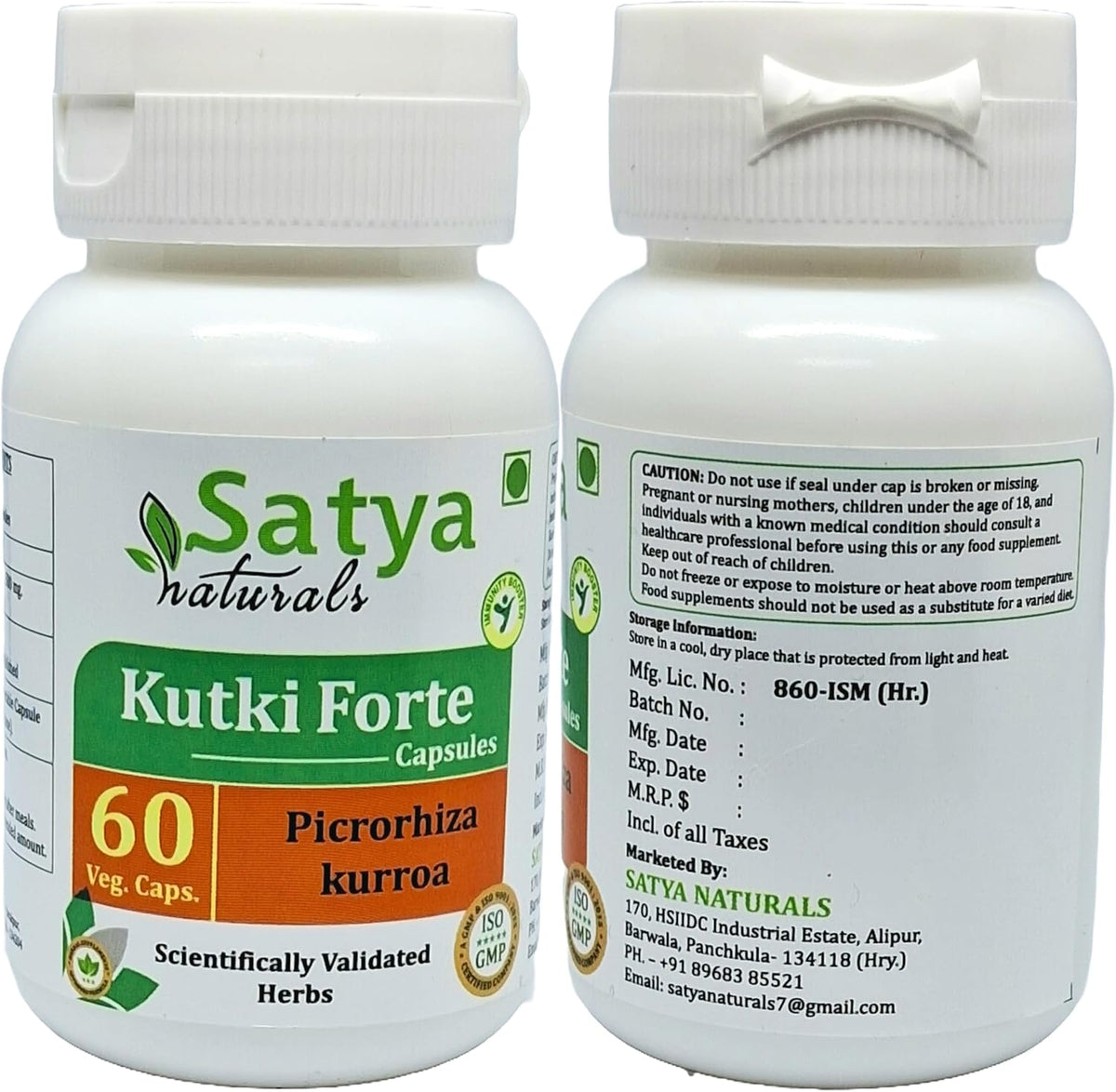 Kutki Forte Capsules 500 mg - Picrorhiza Kurroa Extract - 120 Capsules (2-Pack) - görsel 3