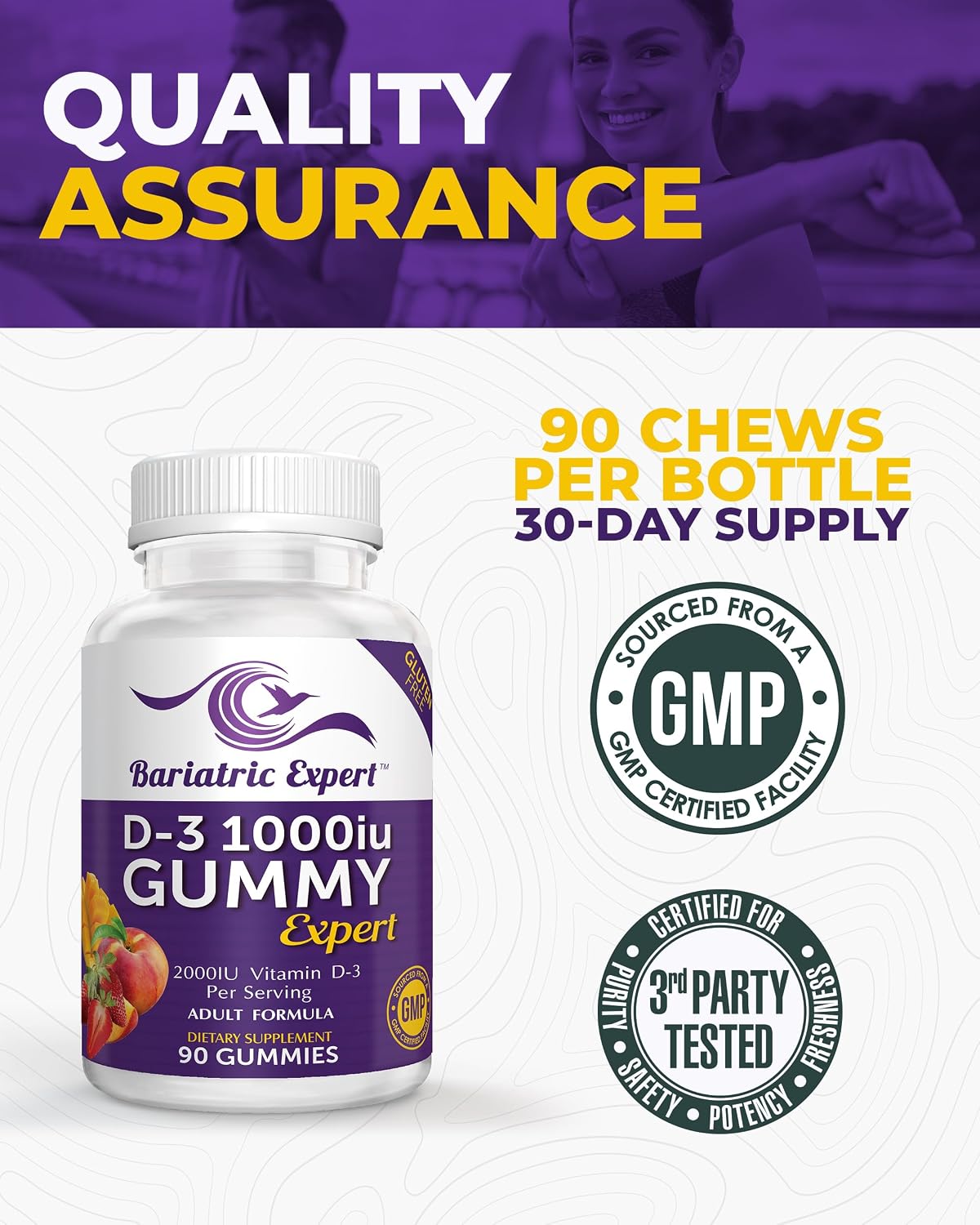 Bariatric Expert D3 Vitamin – Fast-Melting Dietary Supplement for Adults Post Bariatric Surgery, 90 Chewable Tablets - görsel 4