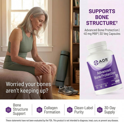 AOR Advanced Bone Protection 40mg MBP – 30 Vegetarian Capsules, 30-Day Supply