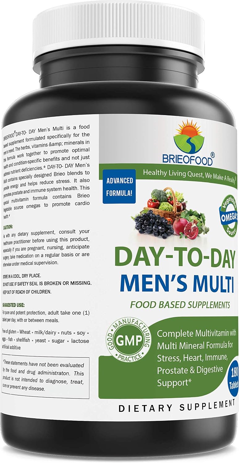 Brieofood Day-to-Day Men's Multi - Food-based Multivitamin with Vegetable Omegas, 180 Tablets - görsel 3