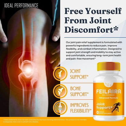 Feilaira Capsules - Official Joint Support Supplement - Maximum Strength All-Natural Formula to Strengthen Bones, Improve Mobility & Enhance Flexibility (5 Pack)