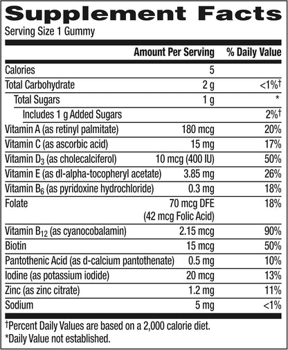 Centrum Kids Multivitamin Gummies, Tropical Punch, Made with Natural Flavours, 110 Count, 110 Day Supply