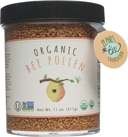 Greenbow Organic Bee Pollen - 100% USDA Certified Organic, Non-GMO, Halal, Kosher, Pure & Natural - Superfood with Proteins, Vitamins & Minerals - Gluten-free - 311g