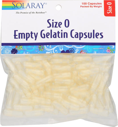 Solaray Empty Gelatin Capsules, Size 00 – 500 Capsules