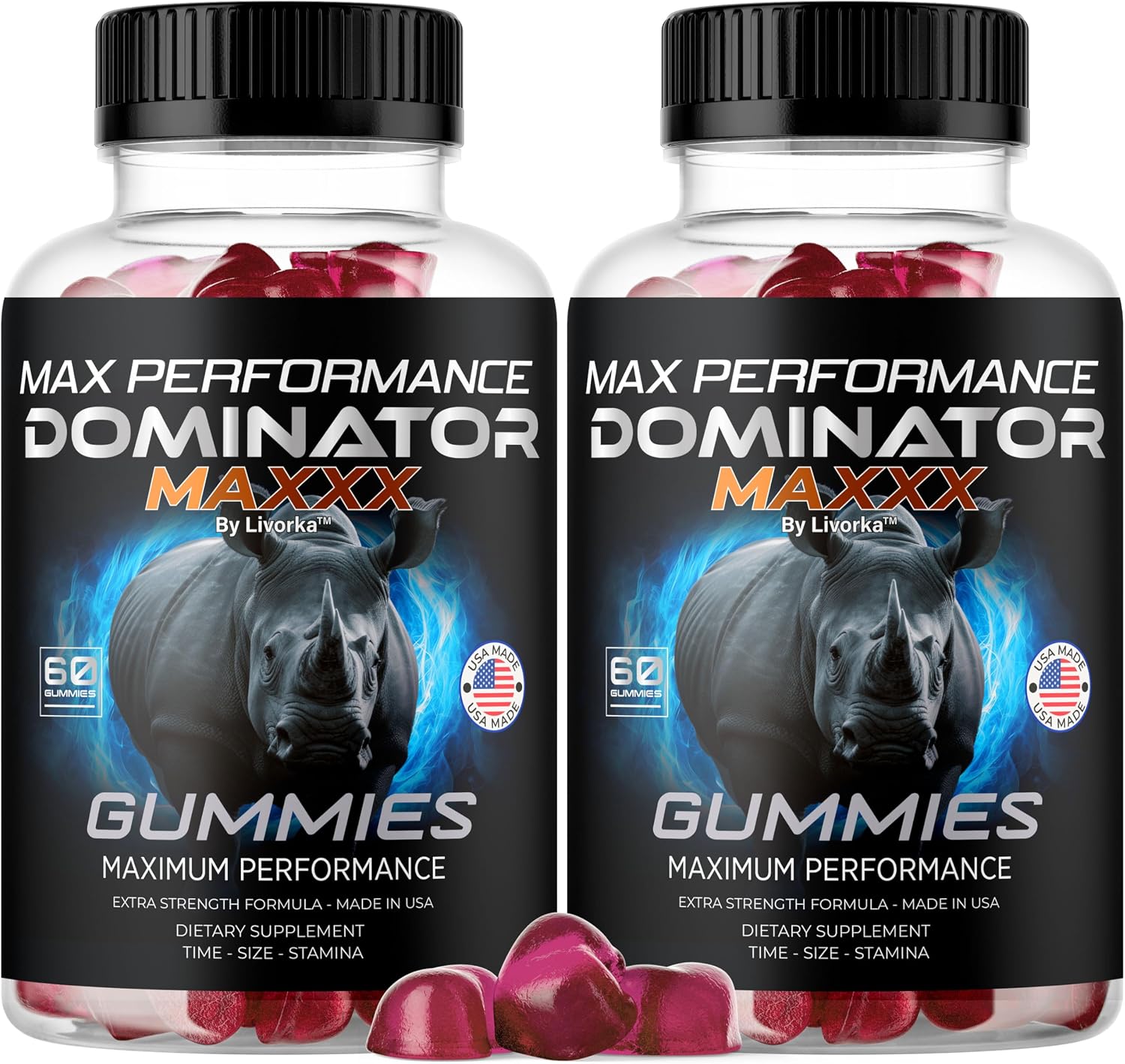 Dominator Maxx Gummies for Men – Daily Multivitamin Supplement, 120 Gummies (2-Pack) - görsel 1