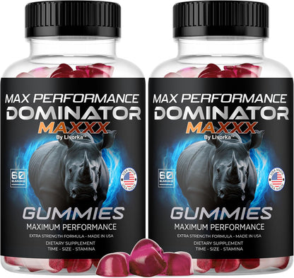 Dominator Maxx Gummies for Men – Daily Multivitamin Supplement, 120 Gummies (2-Pack)