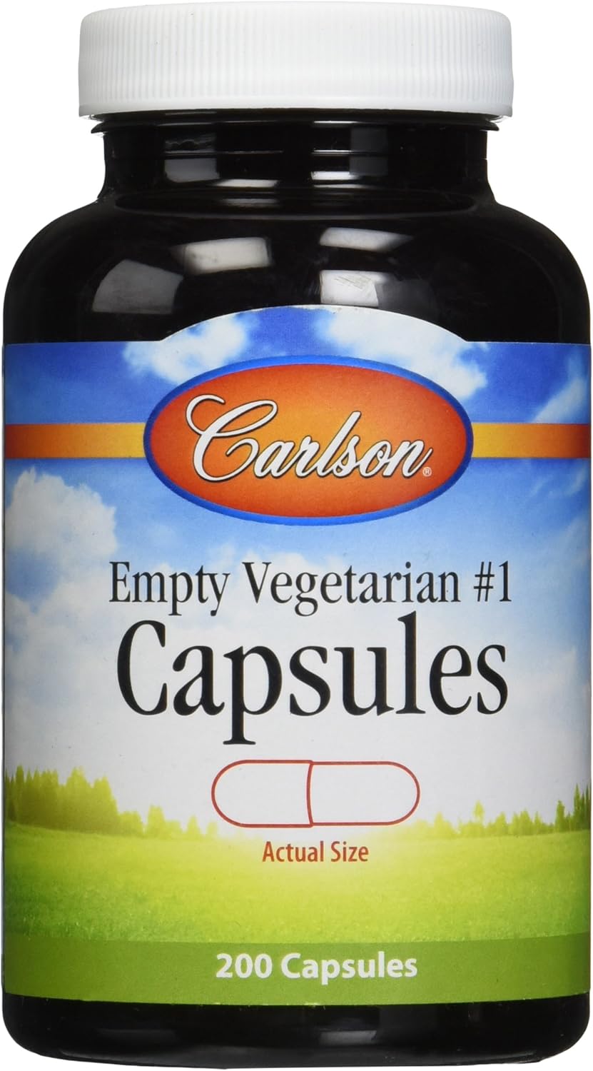 Carlson Labs Empty Veg Capsules - Medium/Small, 200 Count - görsel 1